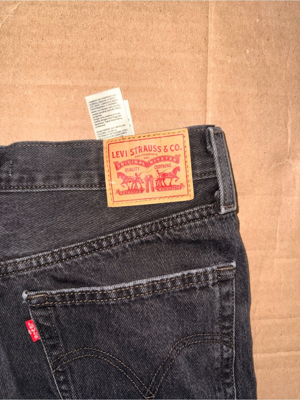 Levi’s 94 Baggy Wide Leg Jeans Black Wash High Rise W29 L31 100% Cotton - Picture 9 of 11